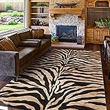 Zebra Print Rug, Brown Area Rug 5x7 Feet Zebra Rugs