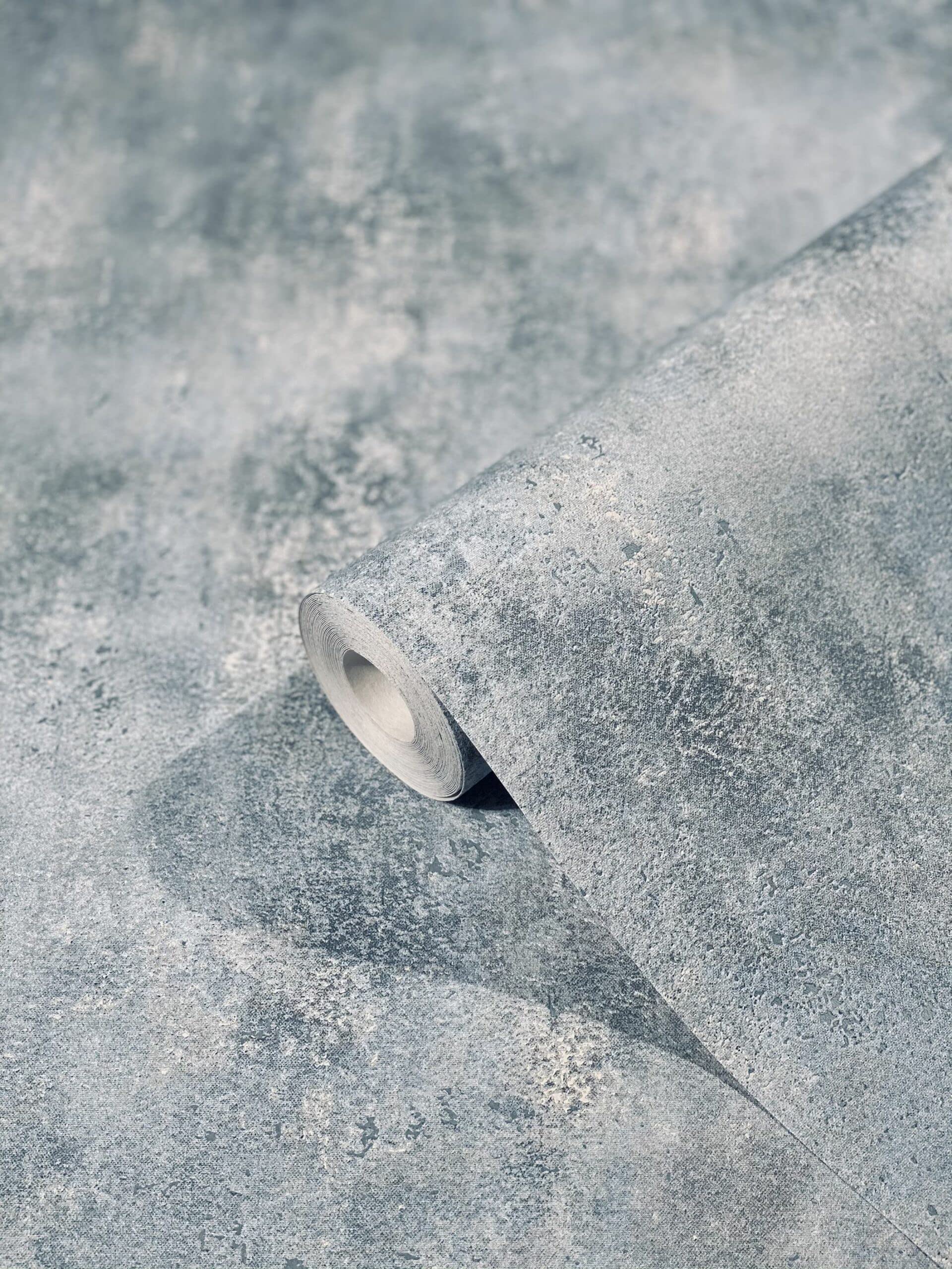 Marburg Wallpaper Light Grey Concrete Look Hailey for Living Room, Bedroom or Kitchen 100% Made in Germany 10,05m x 0,53m Premium Quality Non-Woven Wallpaper 82247