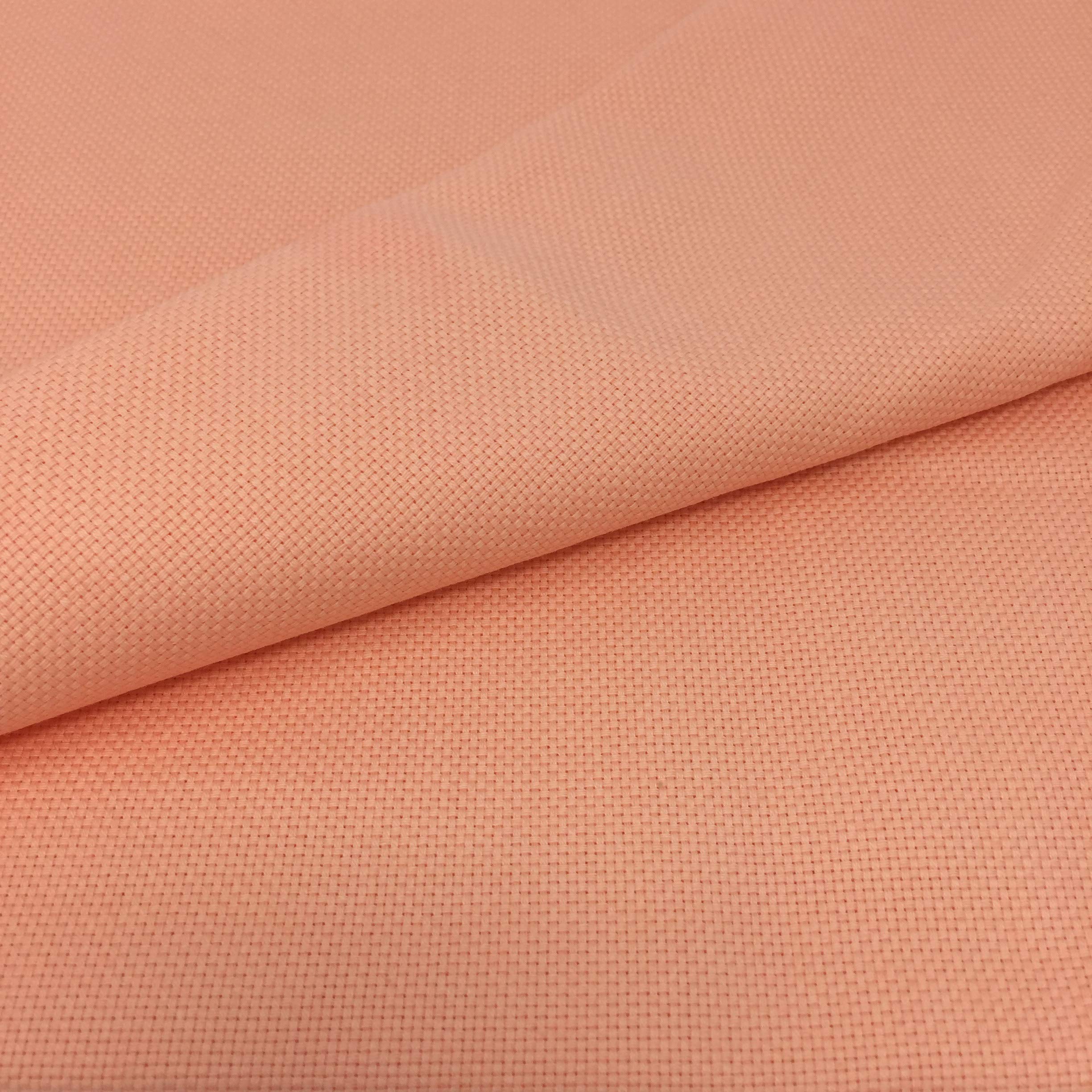 Delicatela Cross Stitch Fabric, 75 x 50 cm, 5.5 stitches/cm, 14 Count, 100% Cotton, Various Colours 75cm x 50cm Salmon