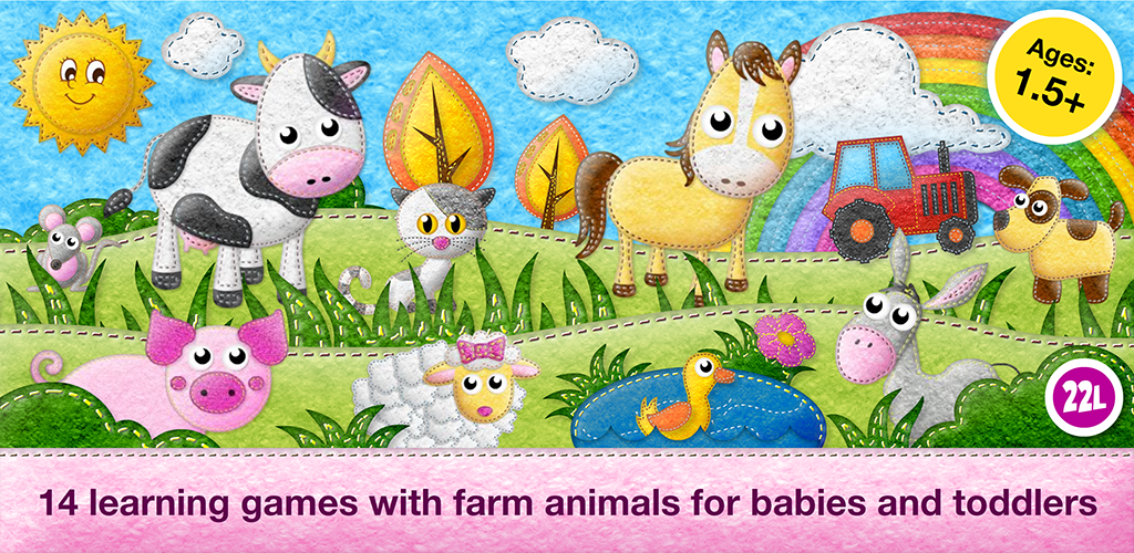 Toddler Animals: My First Felt Farm: Educational Games (Baby, Preschool, Kindergarten) by Abby MonkeyÂ® Kids Learning Clubhouse
