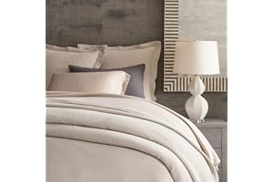 Pine Cone Hill Interlaken Sand Matelasse Coverlet, King Size, Neutral Solid Pattern
