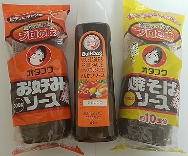 Okonomi Sauce, Yakisoba Soße, Tonkatsu Sauce Zutaten für Okonomiyaki, Grundzutaten Yakisoba, Hiyayakko, Takoyaki