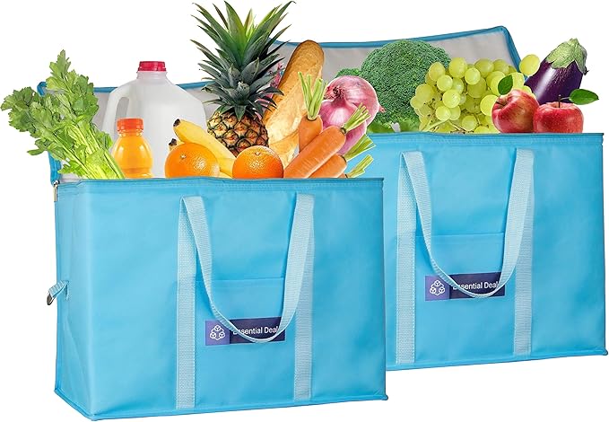 Amazon.com: Essential Deals Large Insulated Grocery Bags (2 pack ...