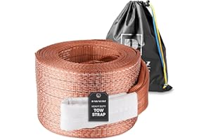 Dawnerz Tow Strap Heavy Duty 100000 lbs 30ft - Recovery Towing Rope 55 US Tons 9m for Tractors and Dump Trucks