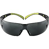 3M Safety Glasses, SecureFit 400 Series, Pack of 20, Anti-Fog, Anti-Scratch Lens, Dual-Injected Temples, Soft Nose Bridge, Gray Lens, Black/Green Frame