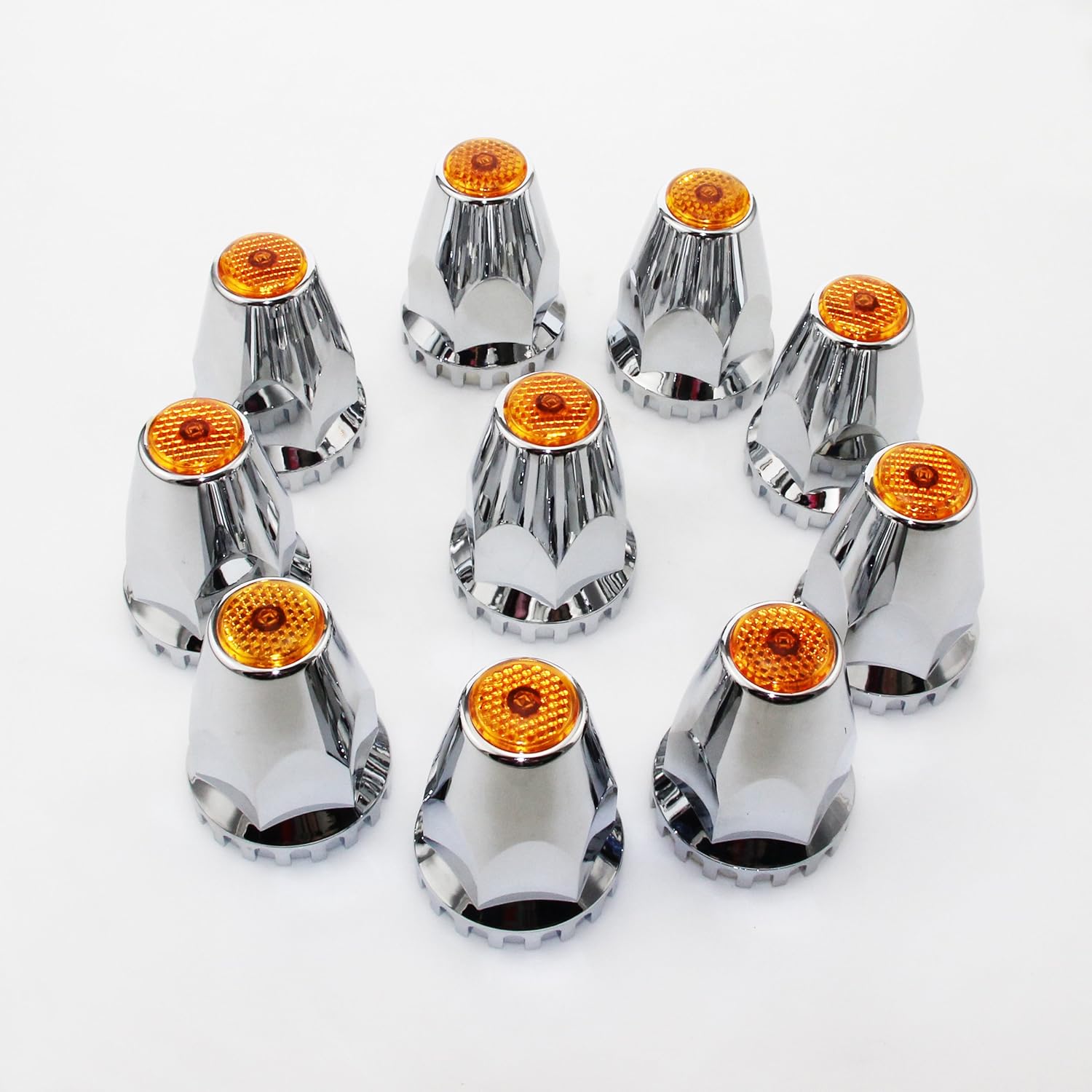 BEISHUO 10PCS 33mm ABS chromeplated Lug Nut Cover with Yellow