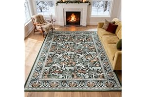 Christmas 6x9 Area Rug for Living Room,Washable Boho Animal Rugs,Soft Non Slip Low Pile Large Carpet for Bedroom, Nursery, Di