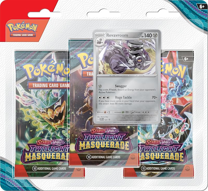 Pokémon Scarlet & Violet Twilight Masquerade 3-Pack Blister Revavroom Promo