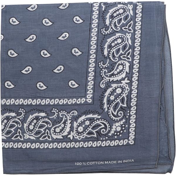 DOZZINA Di Bandane In Cotone 100% Made In USA - Blu Navy, Pattern Paisley, 22x22 Pollici - Hav-A-Hank