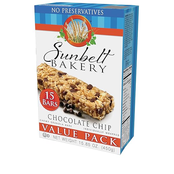 SUNBELT BAKERY CHEWY CHOCOLATE CHIP GRANOLA BARS, 1.1 OZ BARS, 15 COUNT