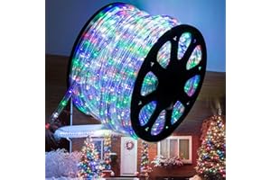 Czarniozk LED Rope Lights, 150FT 360° Rope Lights for Outside, Color Changing Led Rope Lighting 1620 LEDs 110V 8 Modes Connectable for Indoor Party Holiday Garden Christmas Decor (Multicolor)