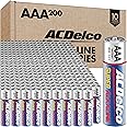 ACDelco Triple AAA Batteries, Maximum Power Super Alkaline Battery, 10-Year Shelf Life, Reclosable Packaging, 200 Count