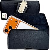 Turtleback Belt Clip for iPhone 17 ProMax or 17 Plus -Small- Fits w/Slim MagSafe or TechWoven Style Cases, Premium Black Nylon, Horizontal Belt Holder, Magnetic Closure HD Rotating Belt Clip