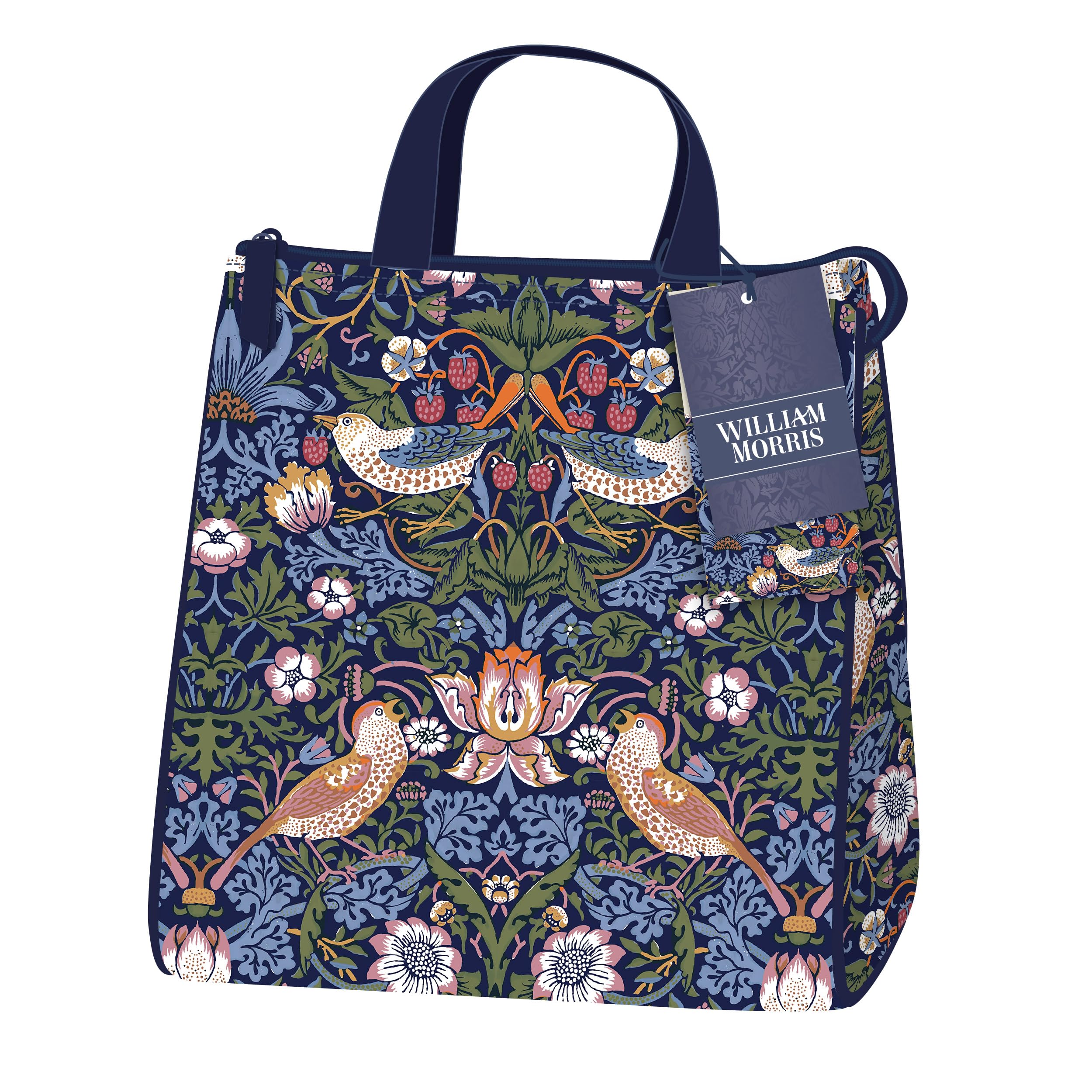 William Morris Strawberry Thief Insulated Lunch Bag, Height Approx 24cm Width 23cm from Portico Designs