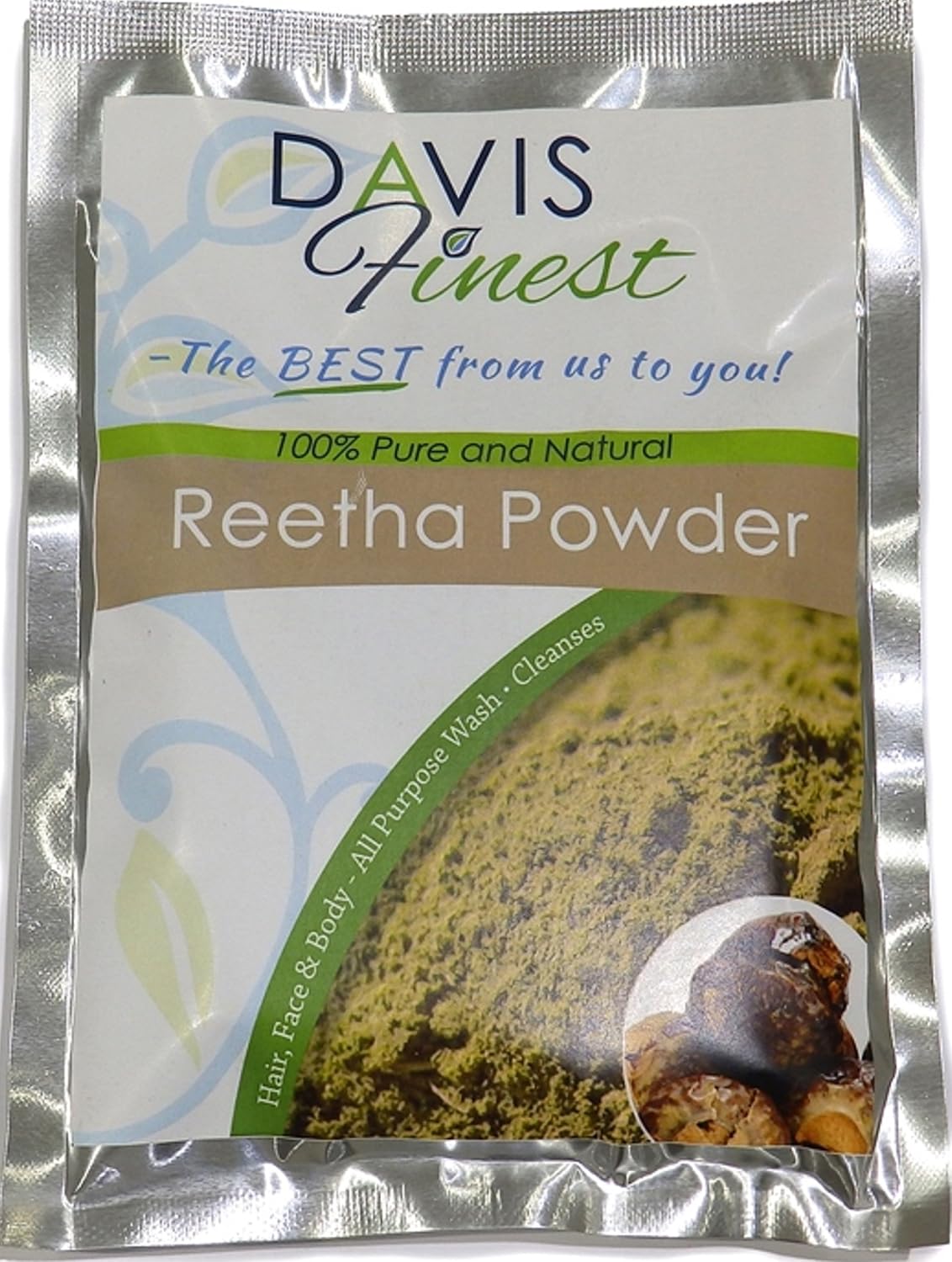 Davis Finest Organic Reetha Aritha Soap Nuts Powder Shampoo SLS-Free Soap 100g, Ayurvedic, Hair & Skin Care - Image 5