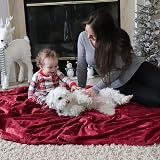Bedsure Fleece Throw Blanket Dark Red 130x150 cm Soft Microfibre view 8