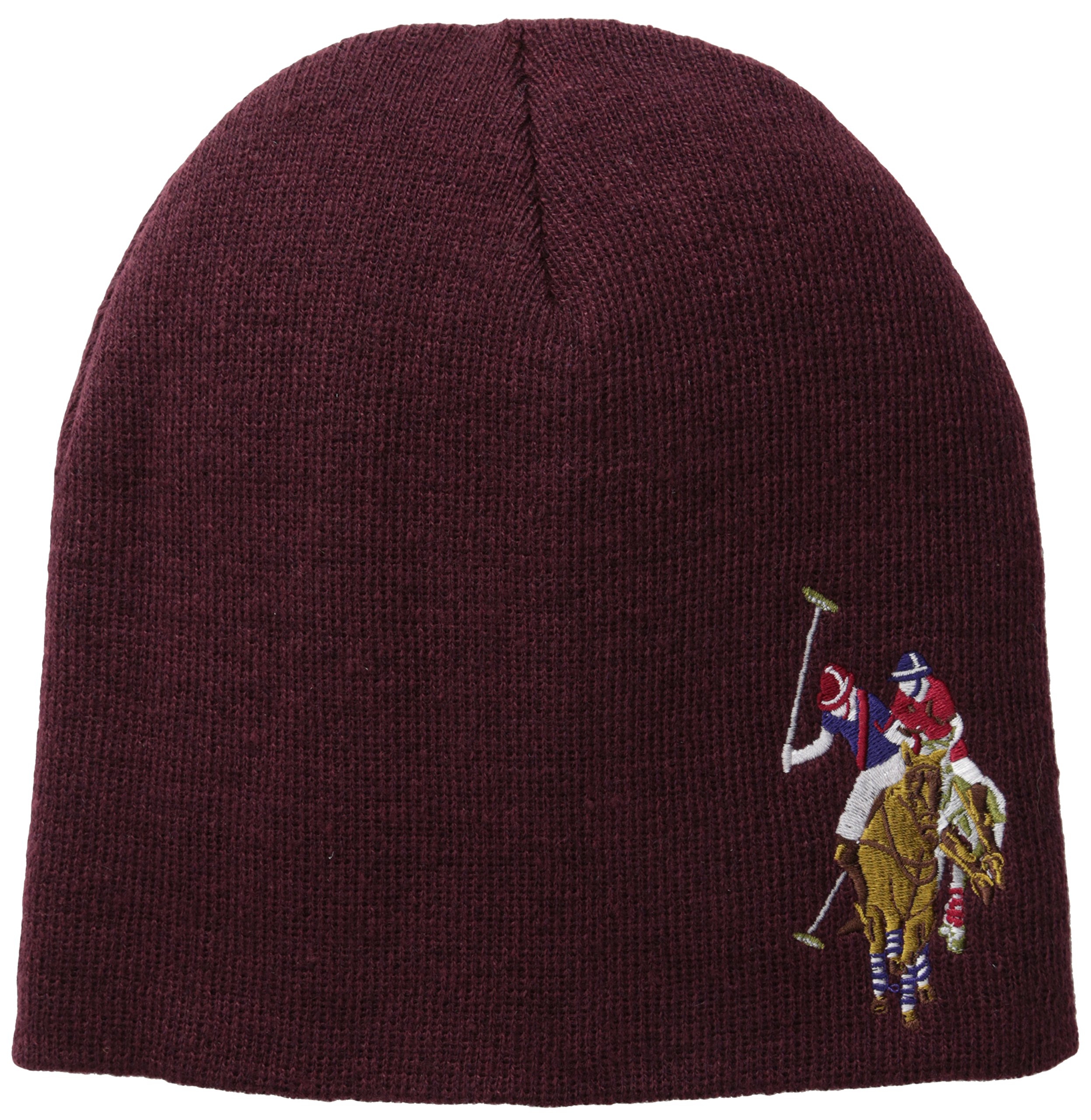 Polo Men's Solid Beanie, Burgundy Heather, One Size in