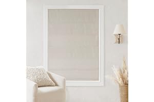 Madison Park Cordless Roman Shades, Total Blackout Window Blind Privacy Window Shades, Thermal Insulated Cordless Window Treatment for Bedroom, Living Room, Quincy, Single Panel 35" W X 64" H Linen