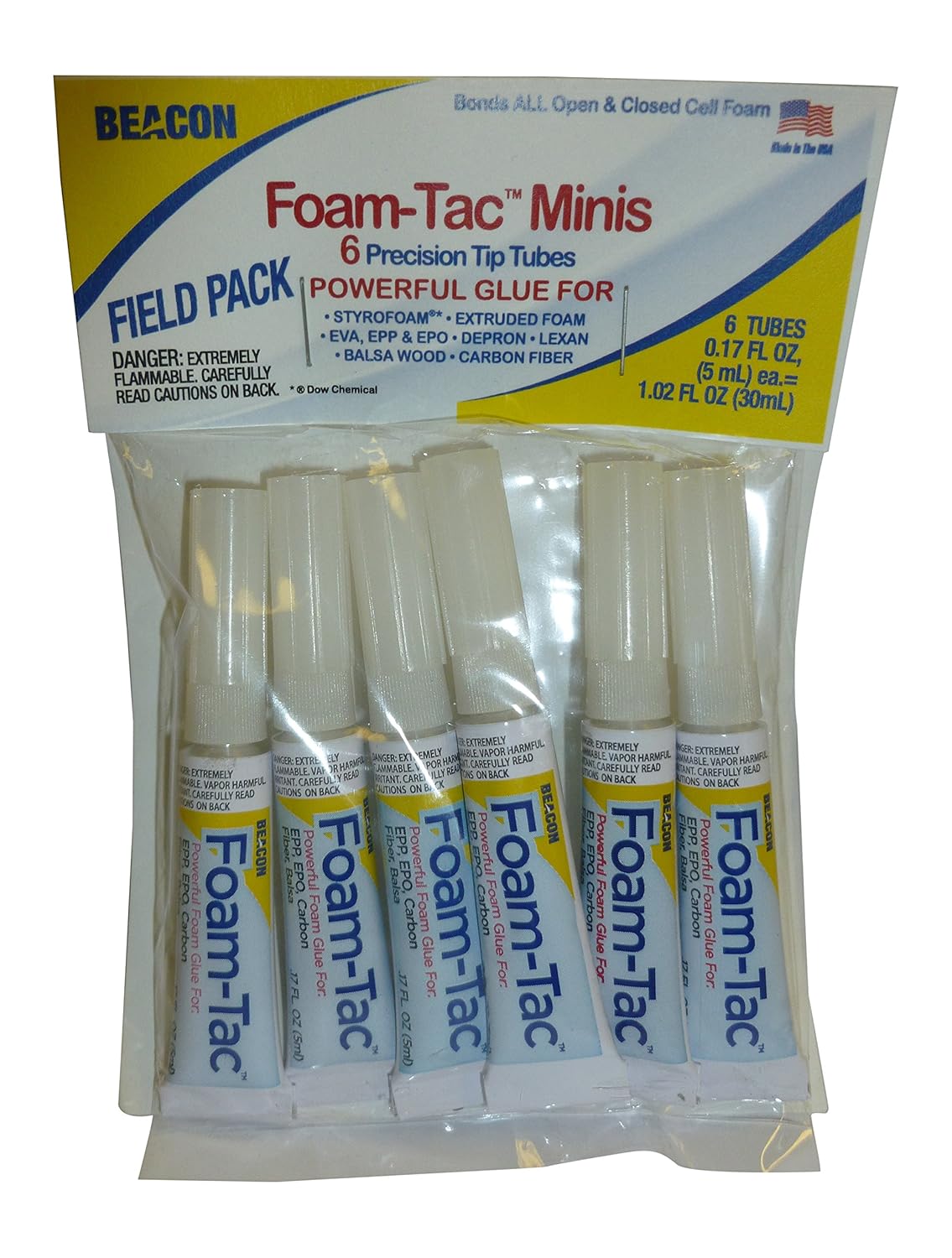Beacon Adhesives FoamTac, Adhesive, Clear, Mini(6 tubes) Amazon.co