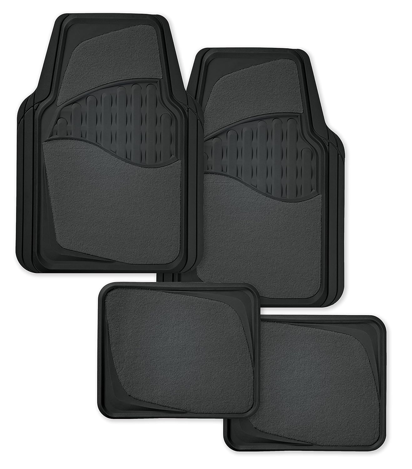 Kraco Rc8304blk Black Premium Carpet Rubber Mat 4 Piece Amazon