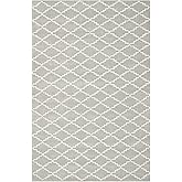 SAFAVIEH Chatham Collection Area Rug - 6' x 9', Light Blue & Ivory, Handmade Trellis Wool, Ideal for High Traffic Areas in Li