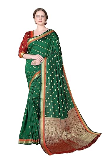 Cotton Shopy Womens Kanjivaram Art Silk Blend Banarasi Sarees with Blouse Piece