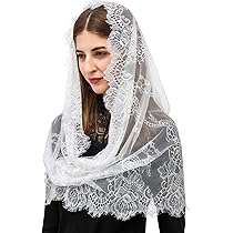 Voile De Tête Brodé à Fleurs - Mantille Catholique Chapel - Couvre-Chef Orthodoxe Élégant - 150 Cm