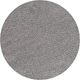 THE RUGS Grey Shaggy Round Rug 120 cm Soft Easy to Clean 30 mm Thick view 6