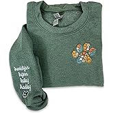 NAZENTI Custom Dog Mom Embroidered Sweatshirt with Pet Name on Sleeve, Fur Mama, Dog Lover Gifts