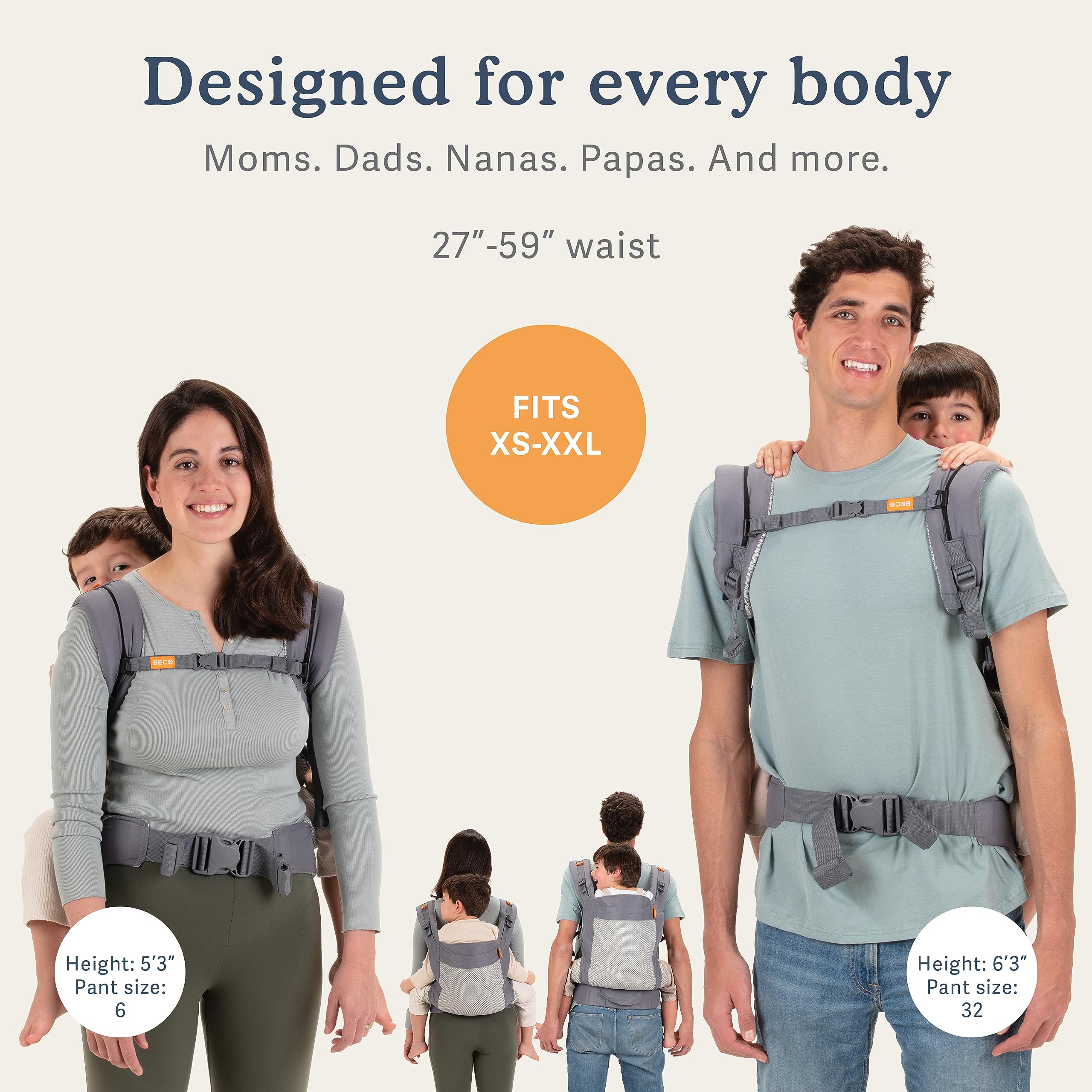Beco Toddler Carrier with Extra Wide Seat - 100% Polyester 3D Performance Mesh Toddler Carrying Backpack Style and Front-Carry -Lightweight & Breathable Child Carrier - Sling Carrier 20-60 lbs