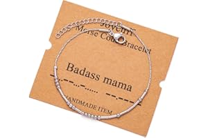 JOYCUFF Best Friend Birthday Gifts Morse Code Bracelets For Women Mothers Day Birthday Christmas Gifts For Sister Daughter Grandmother Stainless Steel Jewelry Friendships Inspirational Gifts For Women