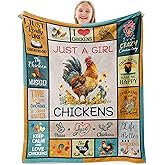 Just A Girl Who Loves Chickens Blanket 50" X 40" for Girls Kids, Chicken Lover Gifts for Birthday Christmas, Soft Warm Cozy Blanket for Bed Sofa Sleep
