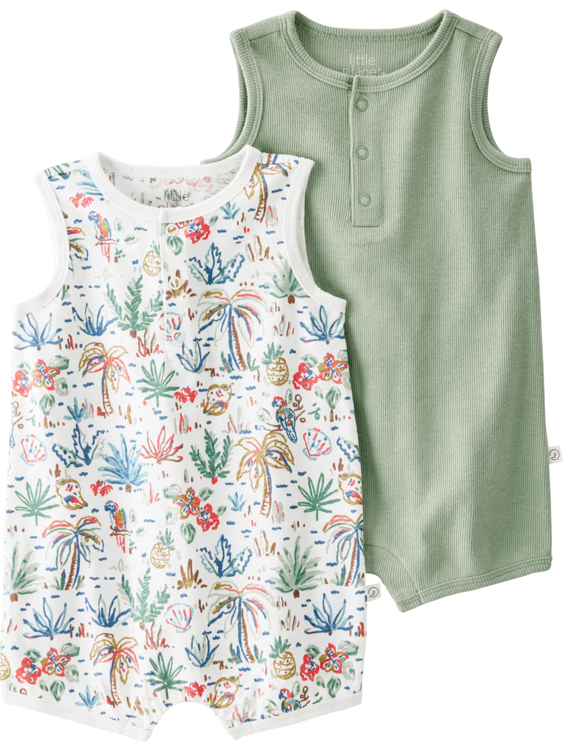 Photo 1 of little planet by carter's Baby Romper made with Organic Cotton, Multi Tropical, 24M