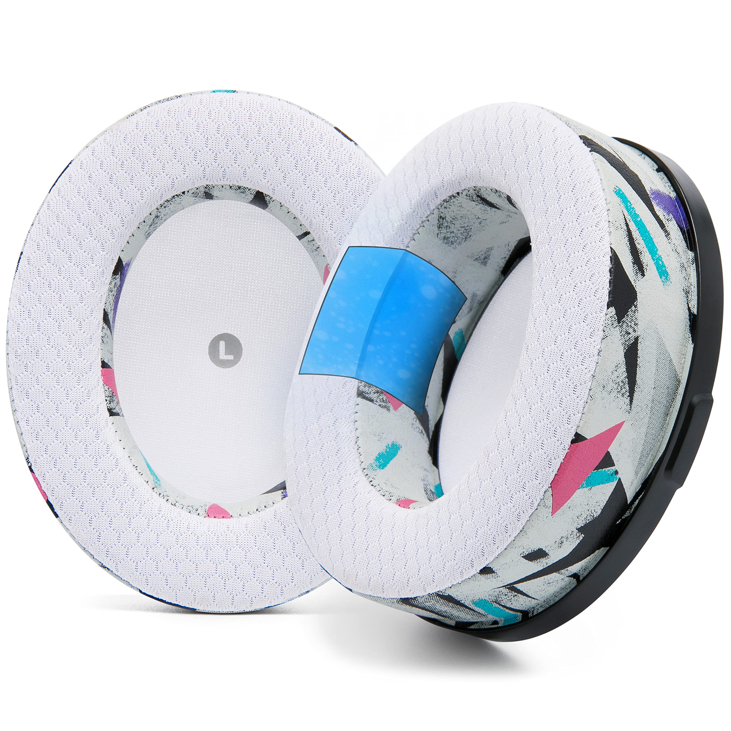 WC FreeZe Penrose - Hybrid Fabric Cooling Gel Replacement Earpads For Audeze Penrose & Mobius, Made by Wicked Cushions, Improved Durability, Thickness and Sound Isolation | 90's White