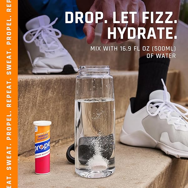 PROPEL IMMUNE SUPPORT TABLETS, VITAMIN C + ZINC, GATORADE ELECTROLYTES, ZERO SUGAR, MAKES 16.9 FL OZ, 2 FLAVOR VARIETY PACK, 10 COUNT (PACK OF 4)