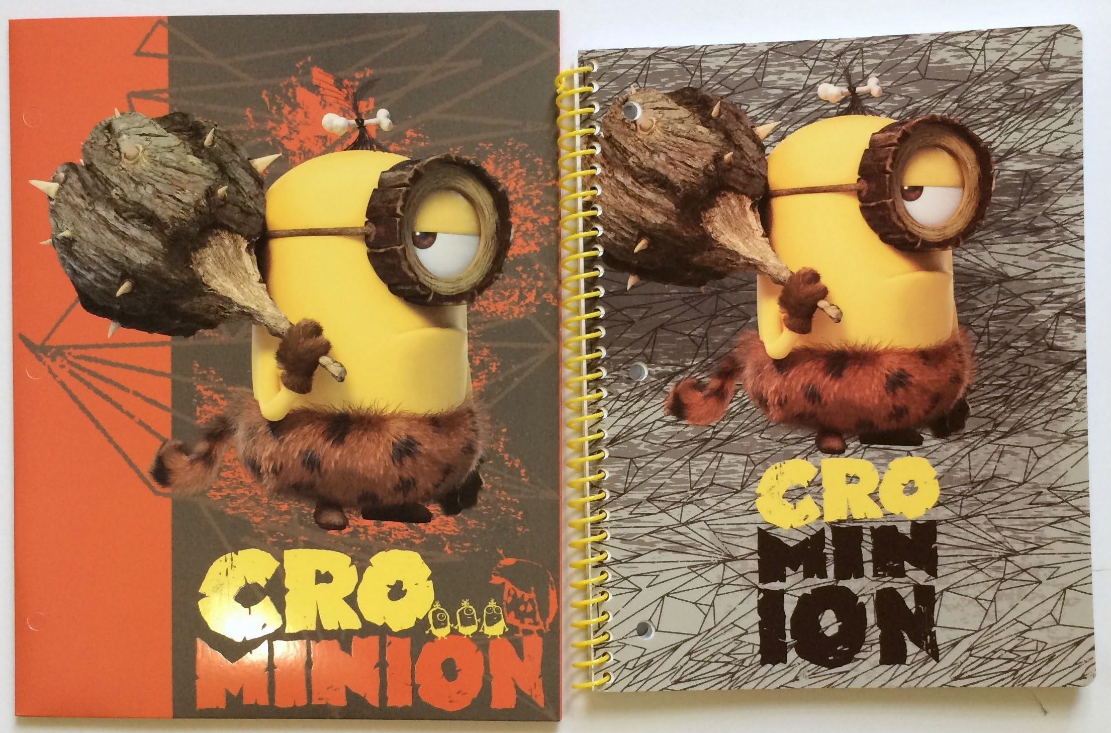 Cro Minion One Subject Wide Ruled Spiral Notebook and Folder