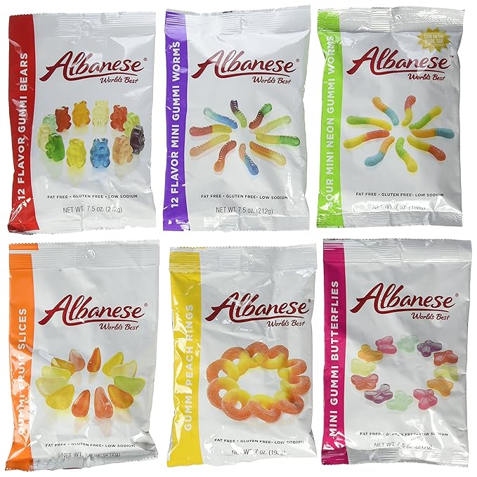 Albanese Worlds Best Gummi Candy Assorted 6 Packs By Albanese Confectionery