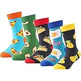 Crazy Socks for Kids Boys Socks 10-12 Years Old Silly Funny School Dress Socks 6-8 Fun Pizza Socks Birthday Christmas Gift