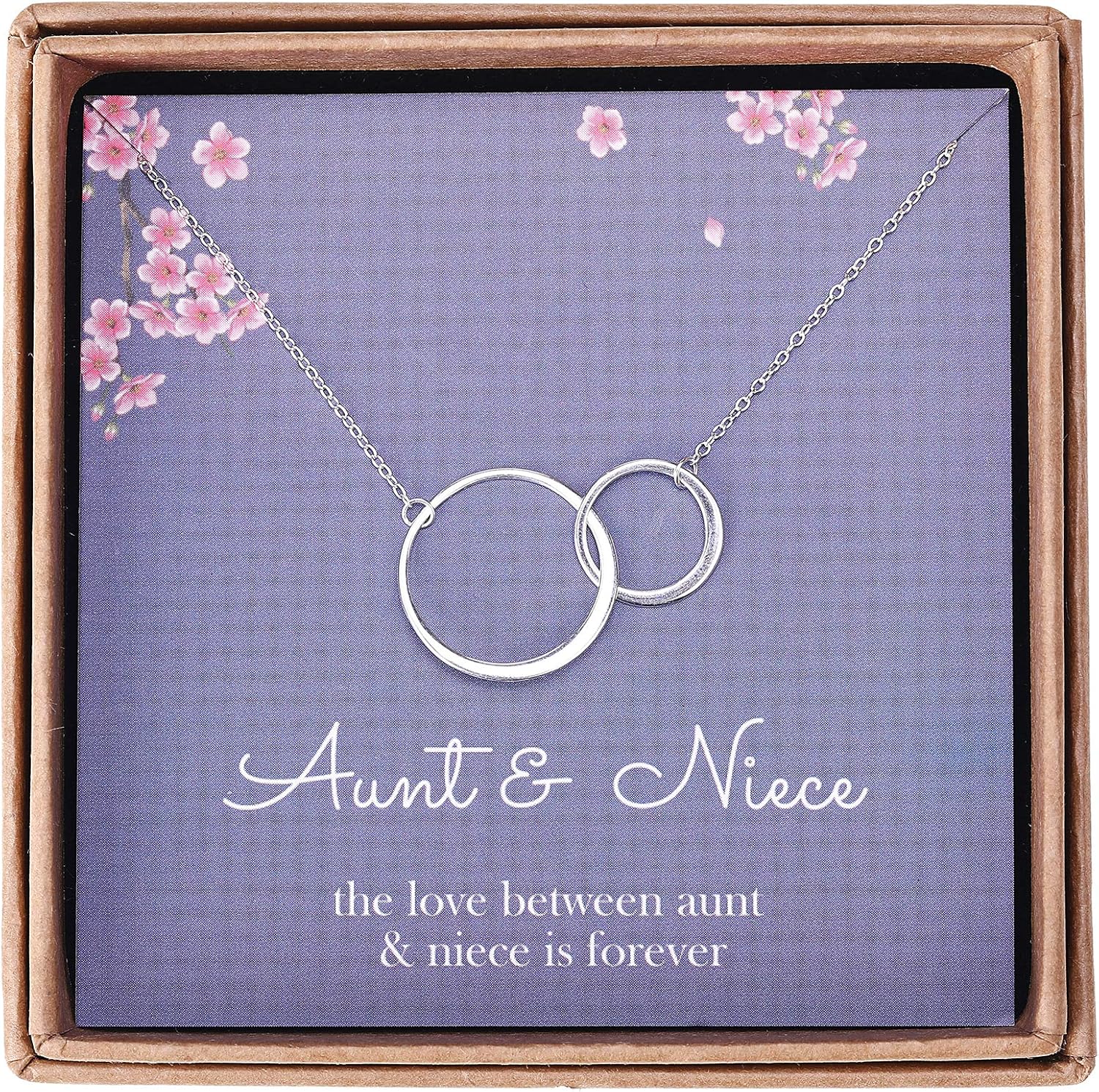 Aunt and Niece Gifts Sterling Silver Two Interlocking Infinity Double