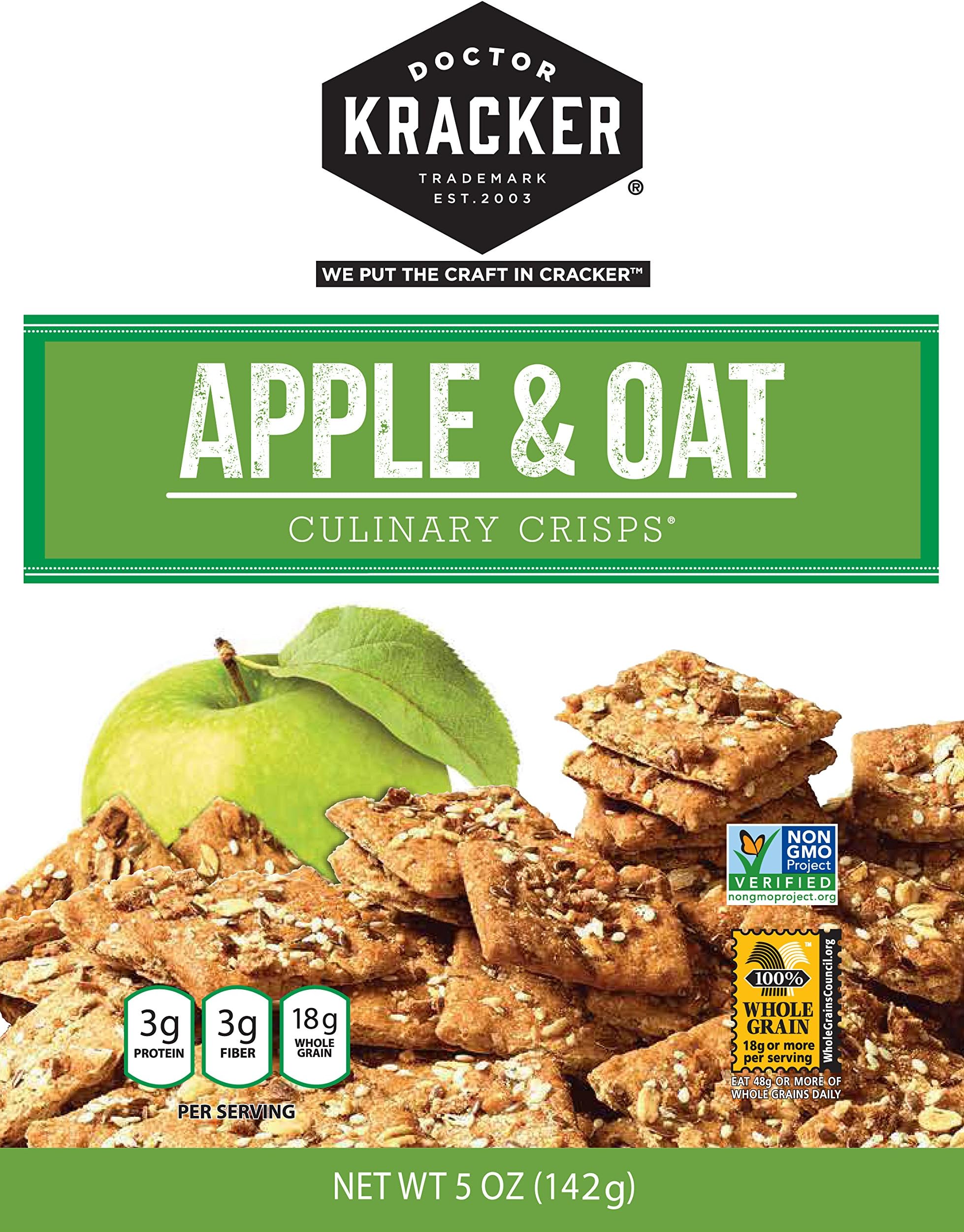 Doctor Kracker Culinary Crisps, Apple & Oat, 5 Ounce