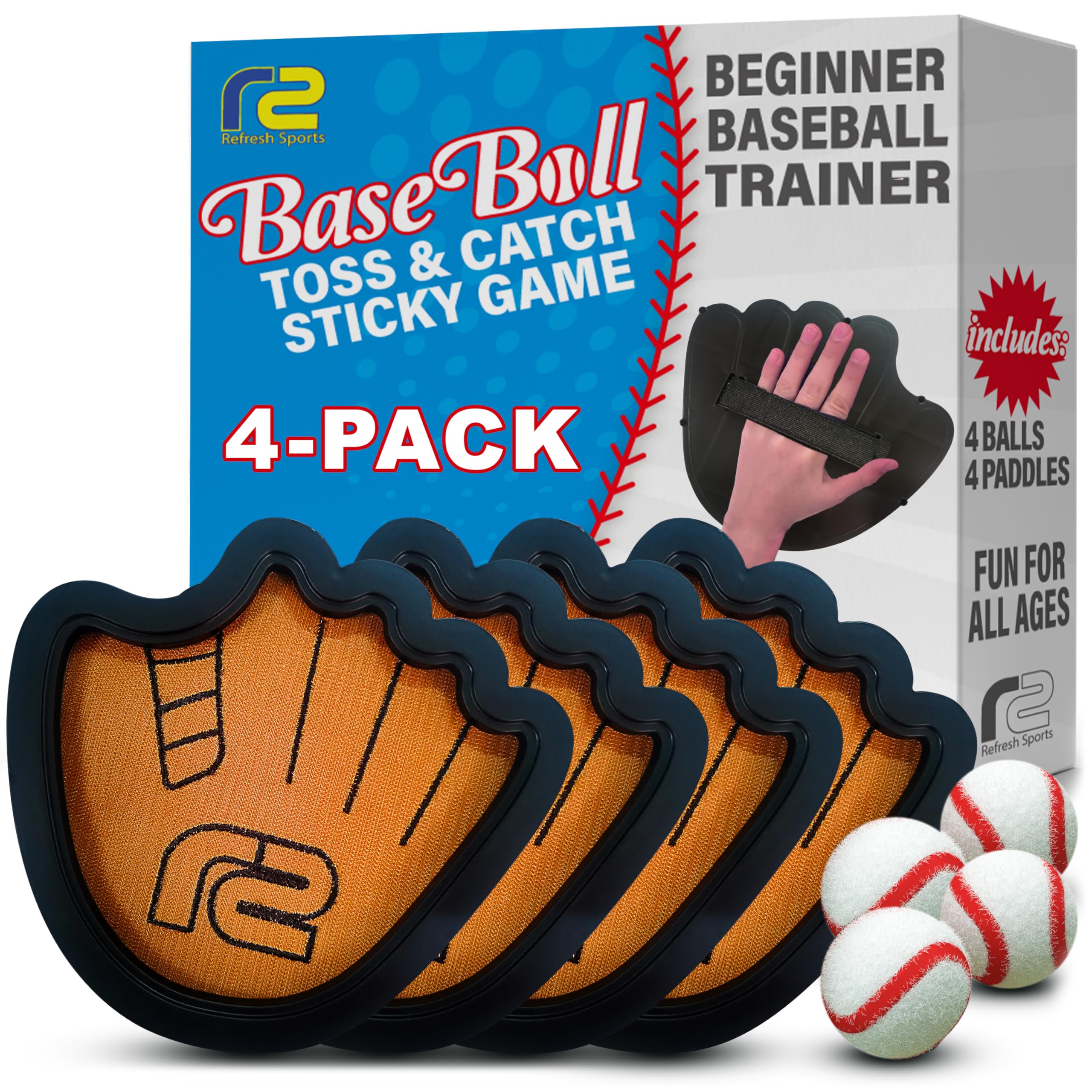 Photo 1 of Toss and Catch Ball Set: Fun Christmass Gifts for Boys - Best Stocking Stuffer Gifts for 3 4 5 6 7 8 9 10 + Year Old Boys - Baseball Birthday Gift Idea Toys for Kids - Top 2025 Boy Presents for Kids