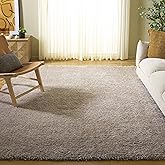 SAFAVIEH Lindsay Shag Collection Area Rug - 9' x 12', Beige, Modern Design, 2-inch Thick, Ideal for The Living Room, Dining, 