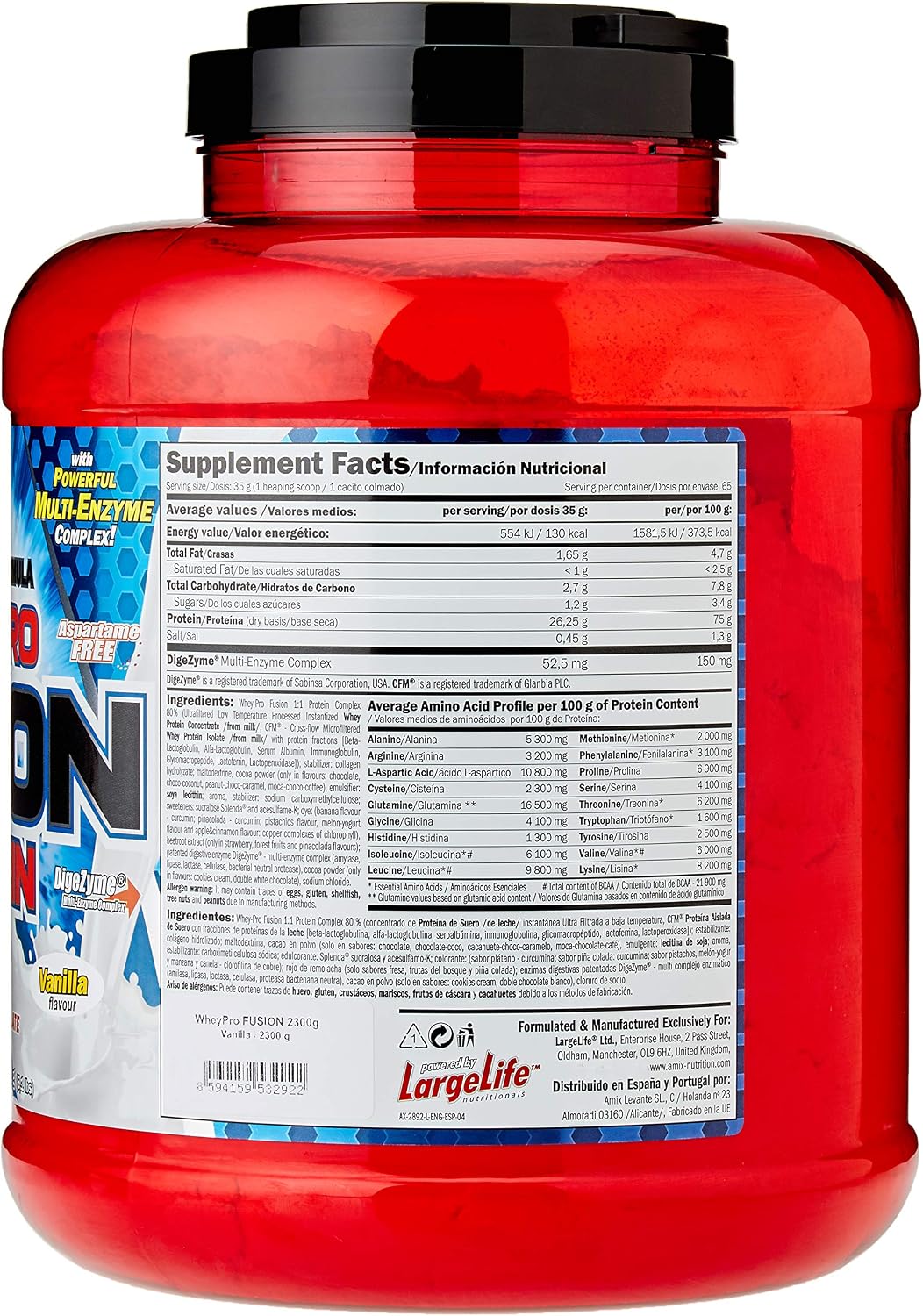AMIX, Whey Protein, Pure Fusion, Ultra Filtered Whey Concentrate, Isolate, Sweetened with Splenda, Contains L-glutamine - Image 3