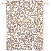 12-Pack 12x16 Reusable Jute Burlap Canvas Gift Bags w. Drawstrings (Christmas Ornaments, X-Large) - for Presents, Party Favors, Retail, Samples by TheDisplayGuys