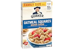 Quaker Oatmeal Squares Breakfast Cereal, Brown Sugar, 21oz Family Size Box