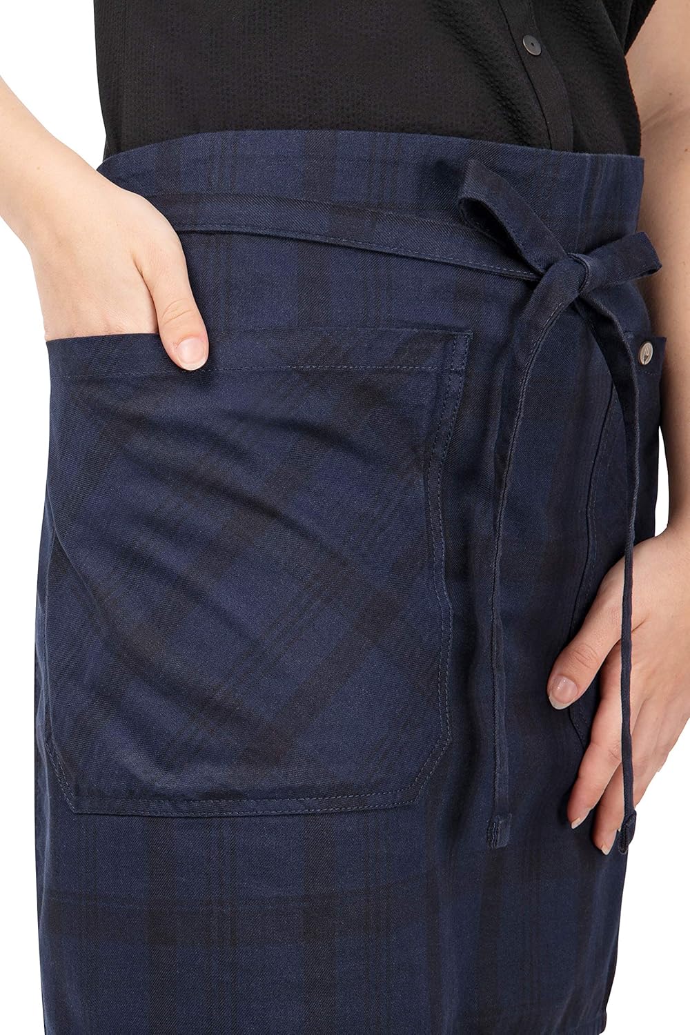Chef Works mens Unisex Olympia Half Bistro Aprons, Navy, 19 L X 31.7 W US: Clothing