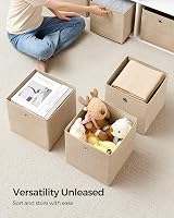 SONGMICS Storage Boxes Set of 6 30x30x30 cm Fabric Boxes with Handles view 3