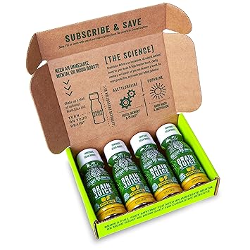 Brainjuice Brain Booster Shot Original Peach Mango Liquid Drink Supplement For Improved Energy Memory Focus Clarity Mood Gluten Free Non Gmo