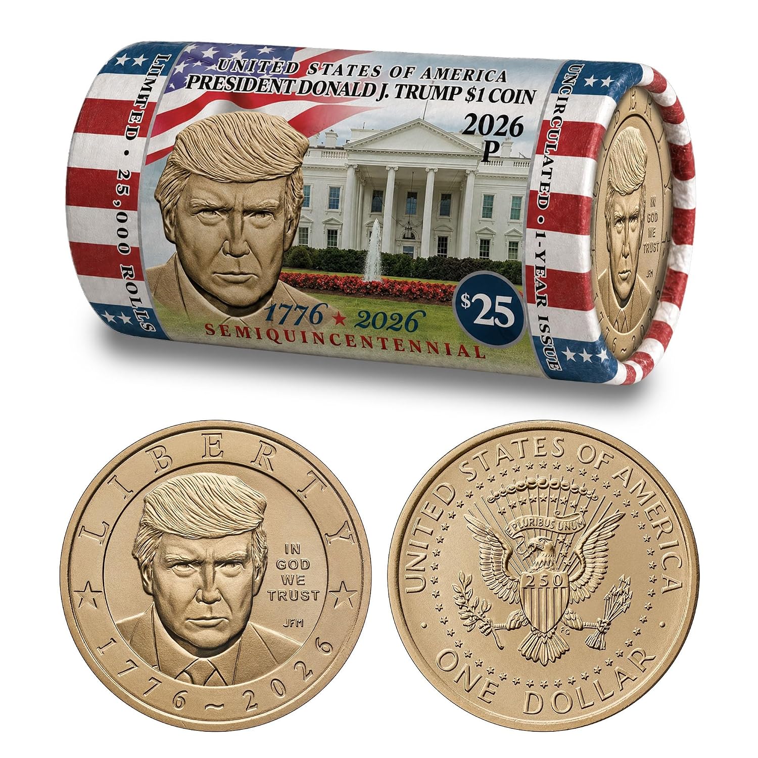 Trump $1 coin roll product photo 4