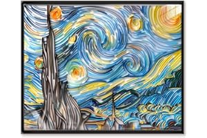 Uniquilling Quilling Kits Paper Quilling Kit for Adults Beginner, DIY Kits for Adults Paper Filigree Painting Kits, Modern Wall Art for Living Room, 16 * 20in Starry Night- Basic